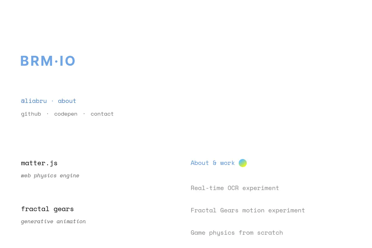 code by @liabru · web & front-end developer · software engineer