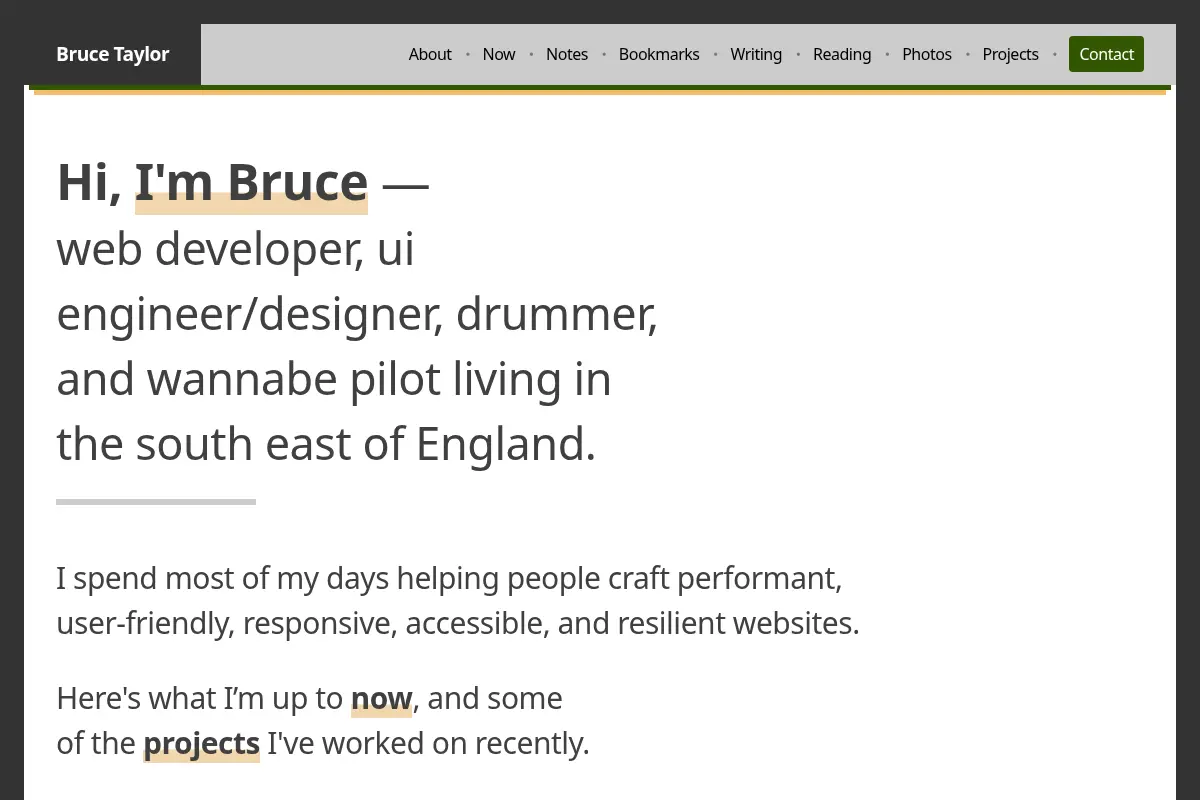 Bruce Taylor • Web Developer & UI Engineer