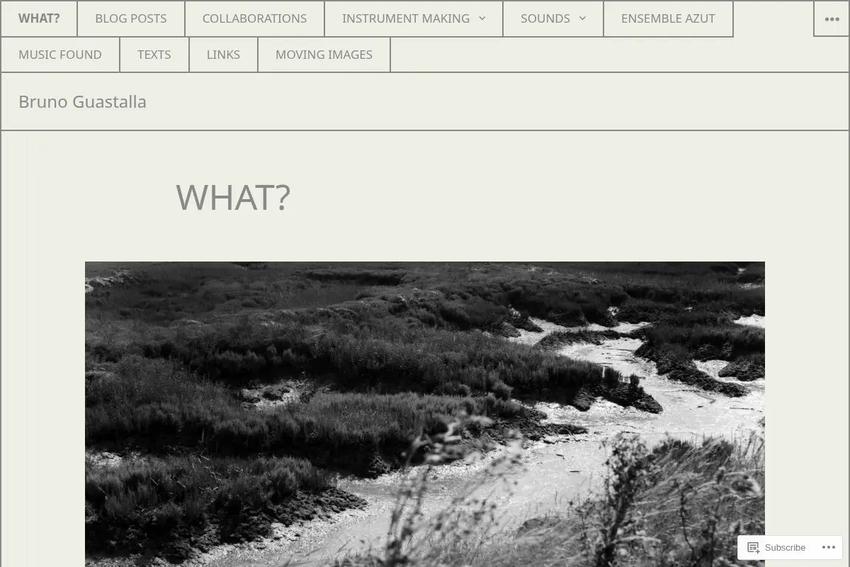 Bruno Guastalla – attempts at sound, instruments, performance etc.