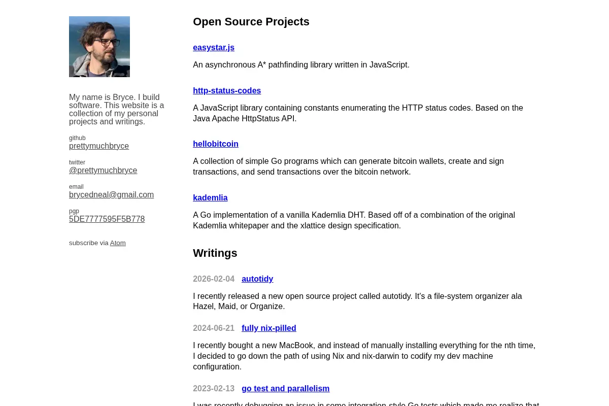 Bryce — writing / code