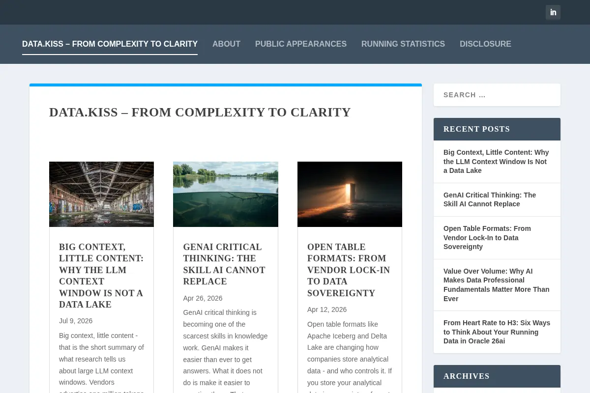 data.KISS - From Complexity to Clarity - data.KISS Blog by Andreas Buckenhofer