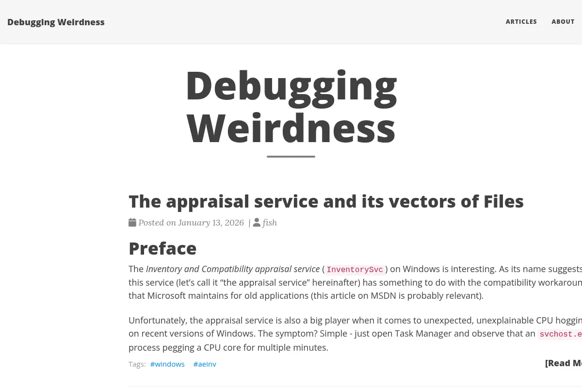 Debugging Weirdness