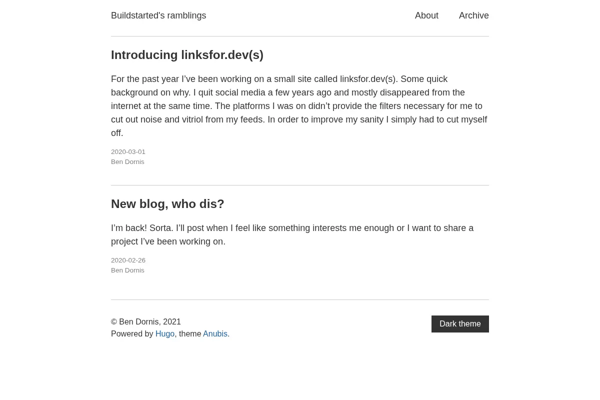 Buildstarted's ramblings