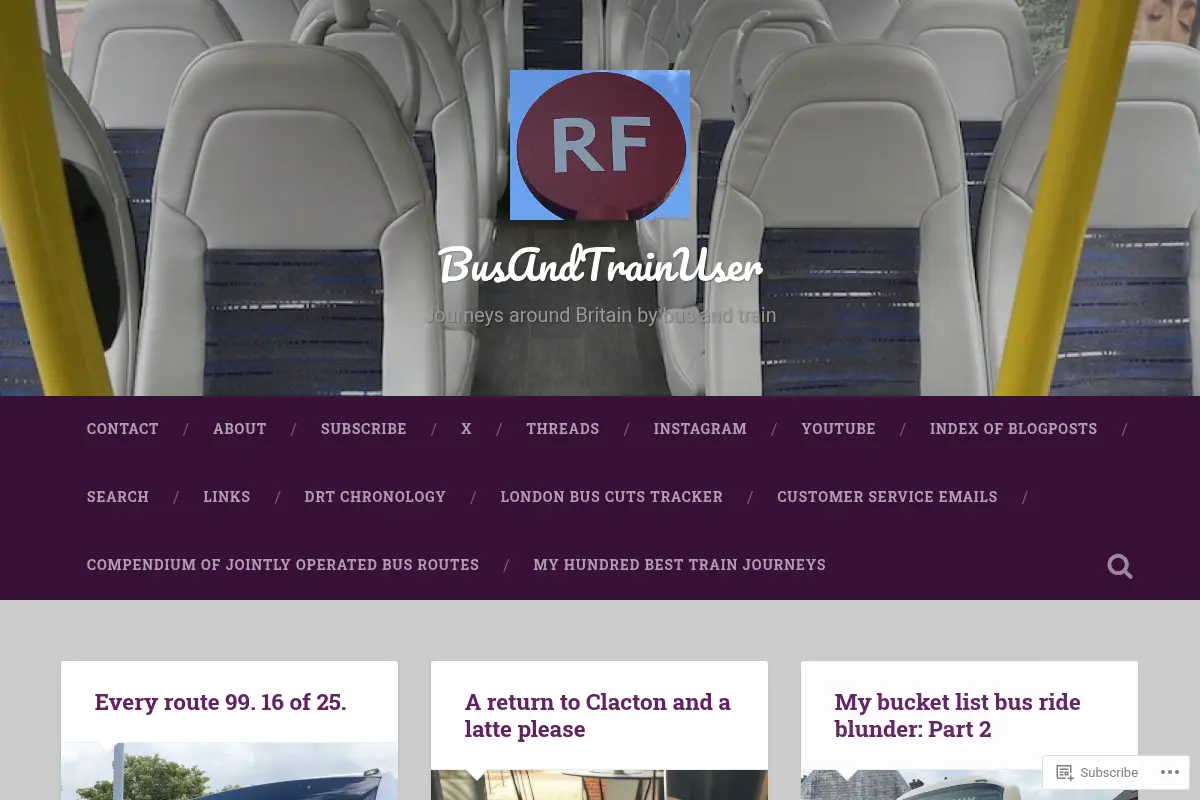 BusAndTrainUser – Journeys around Britain by bus and train