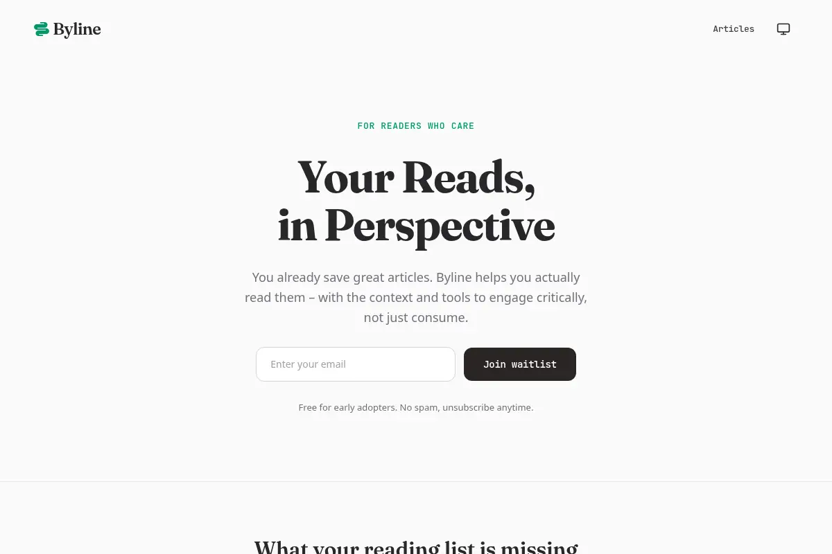 Byline – Your Reads, in Perspective