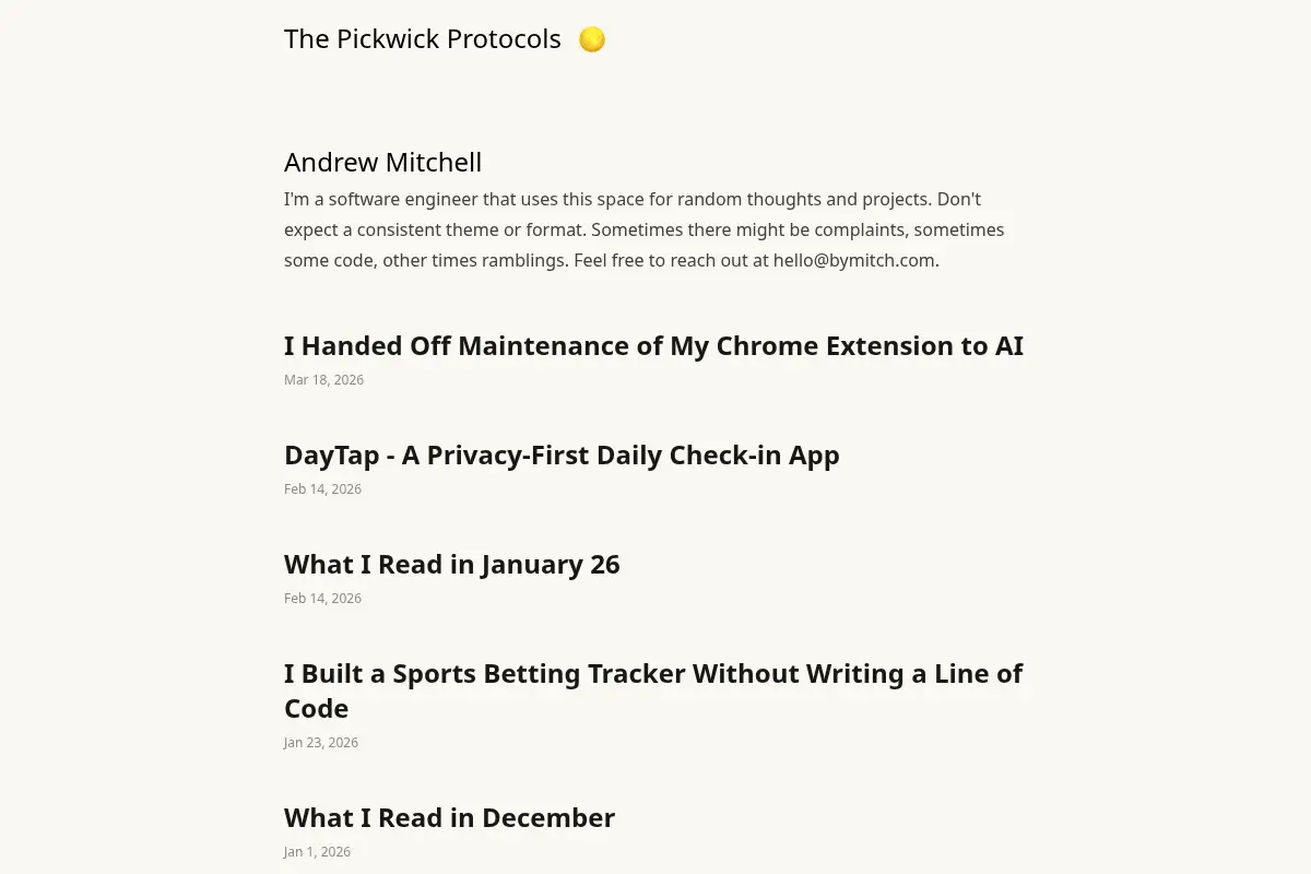 The Pickwick Protocols