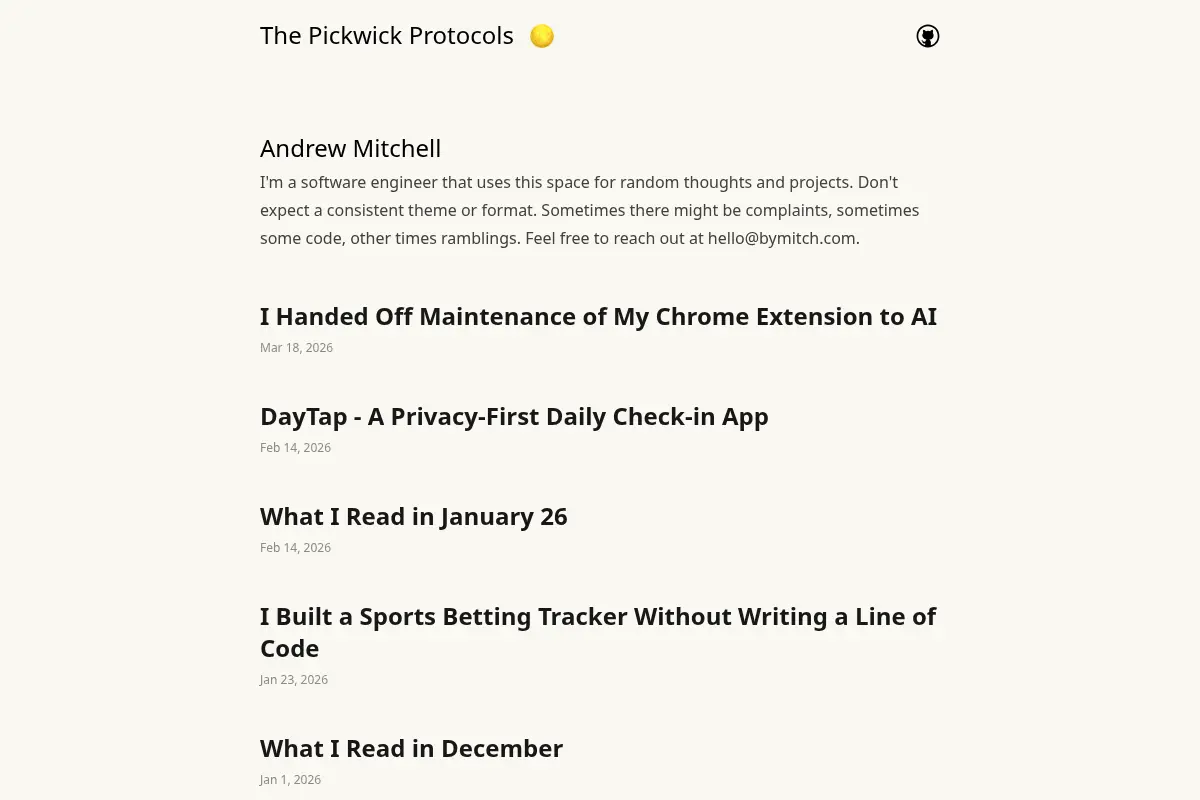 The Pickwick Protocols