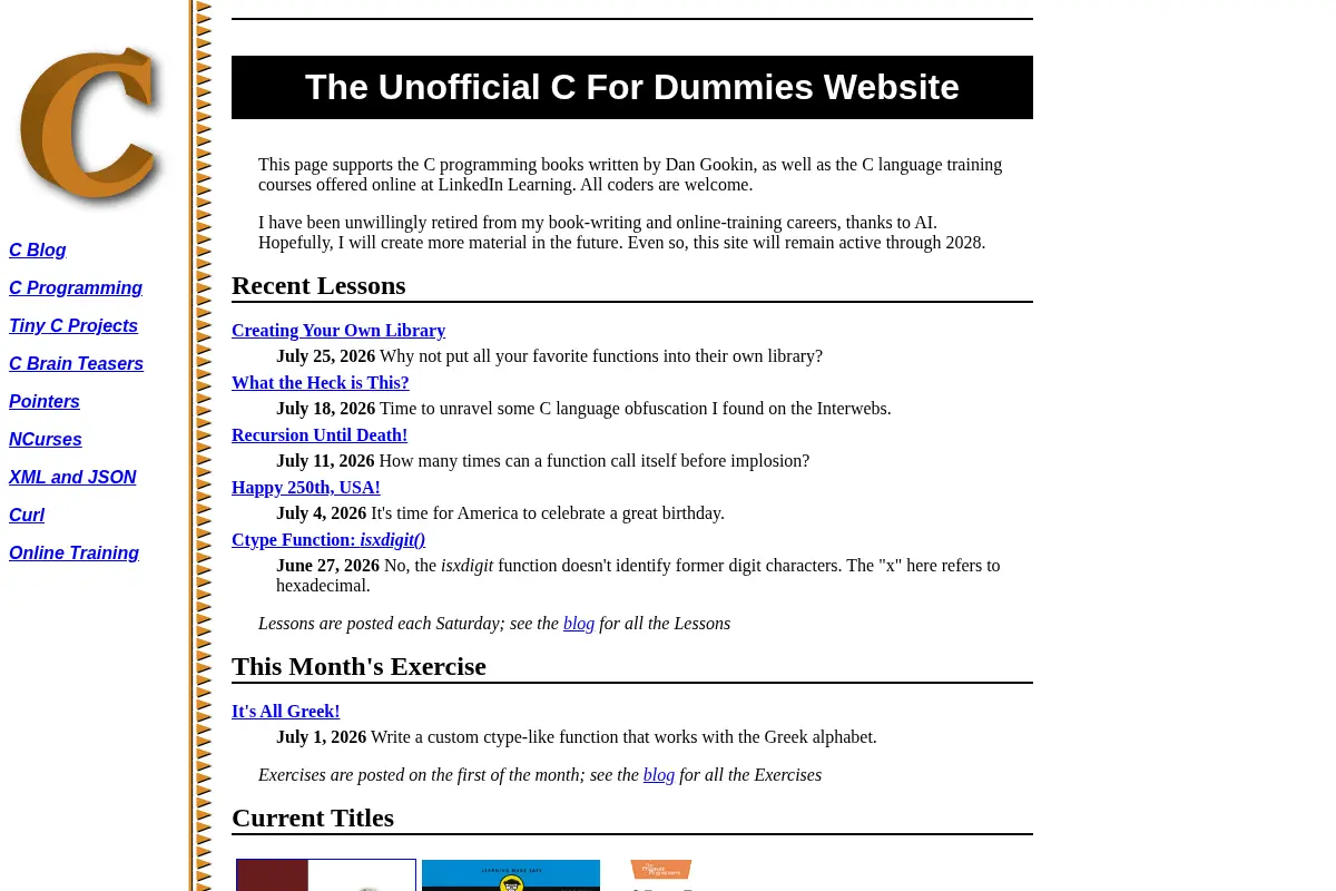 The Unofficial C for Dummies Web Page