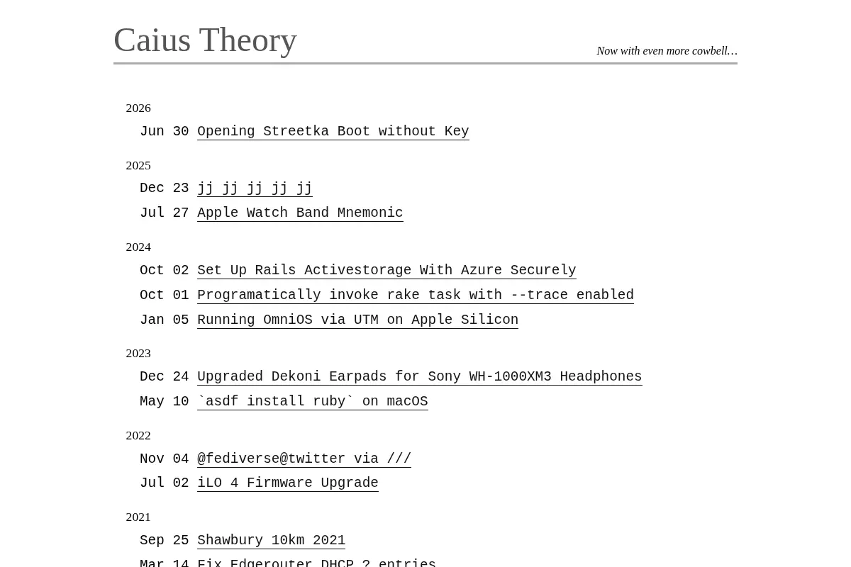 CaiusTheory