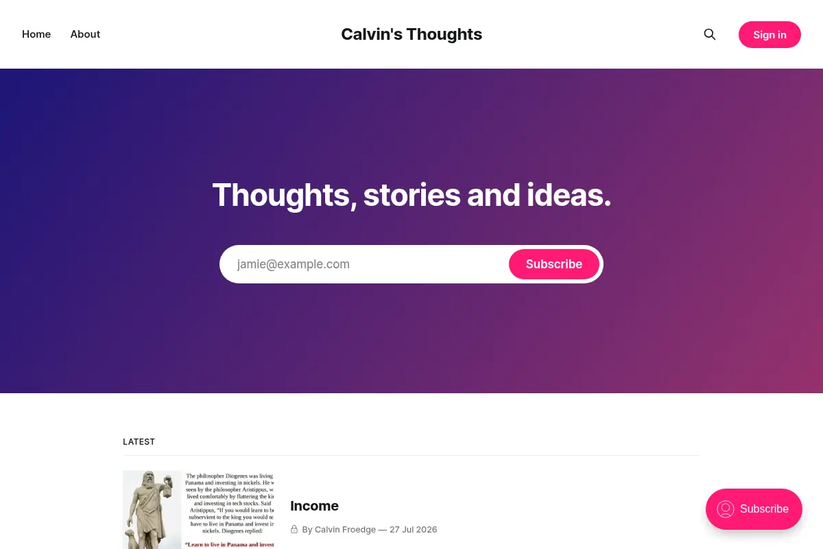 Calvin's Thoughts