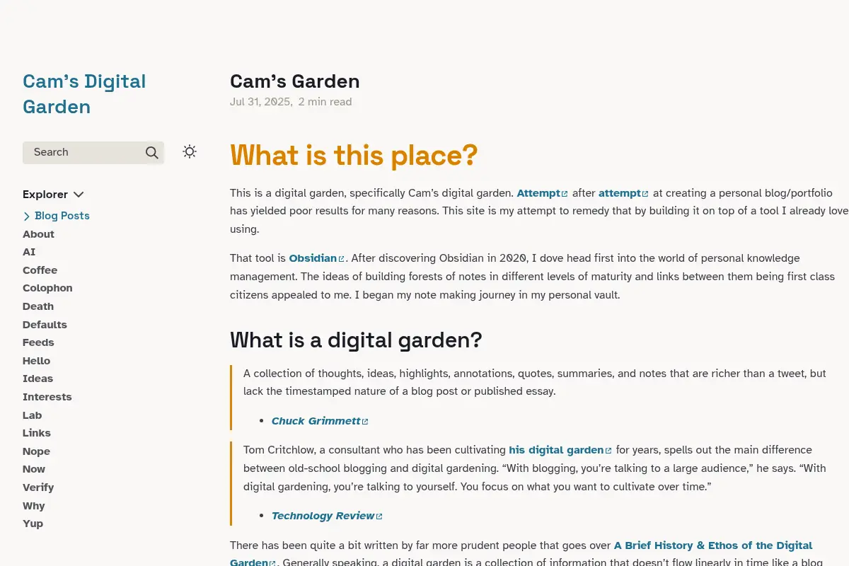 Cam's Garden
