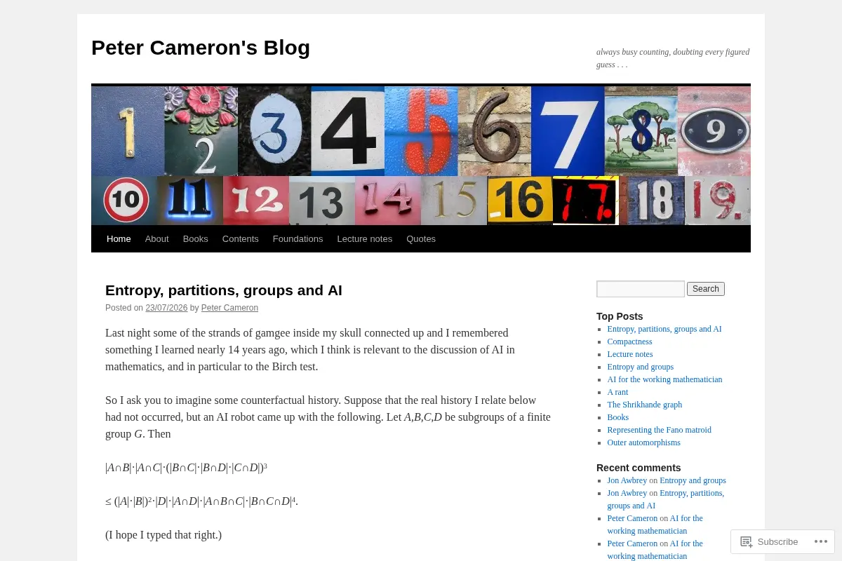 Peter Cameron's Blog