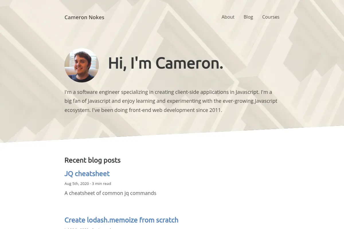 Cameron Nokes - How-tos & tips about JavaScript, bash, and web development