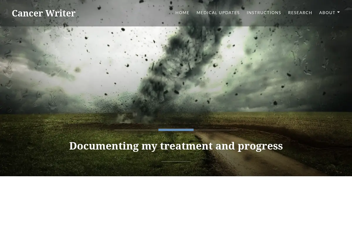 Cancer Writer – Documenting my treatment and progress