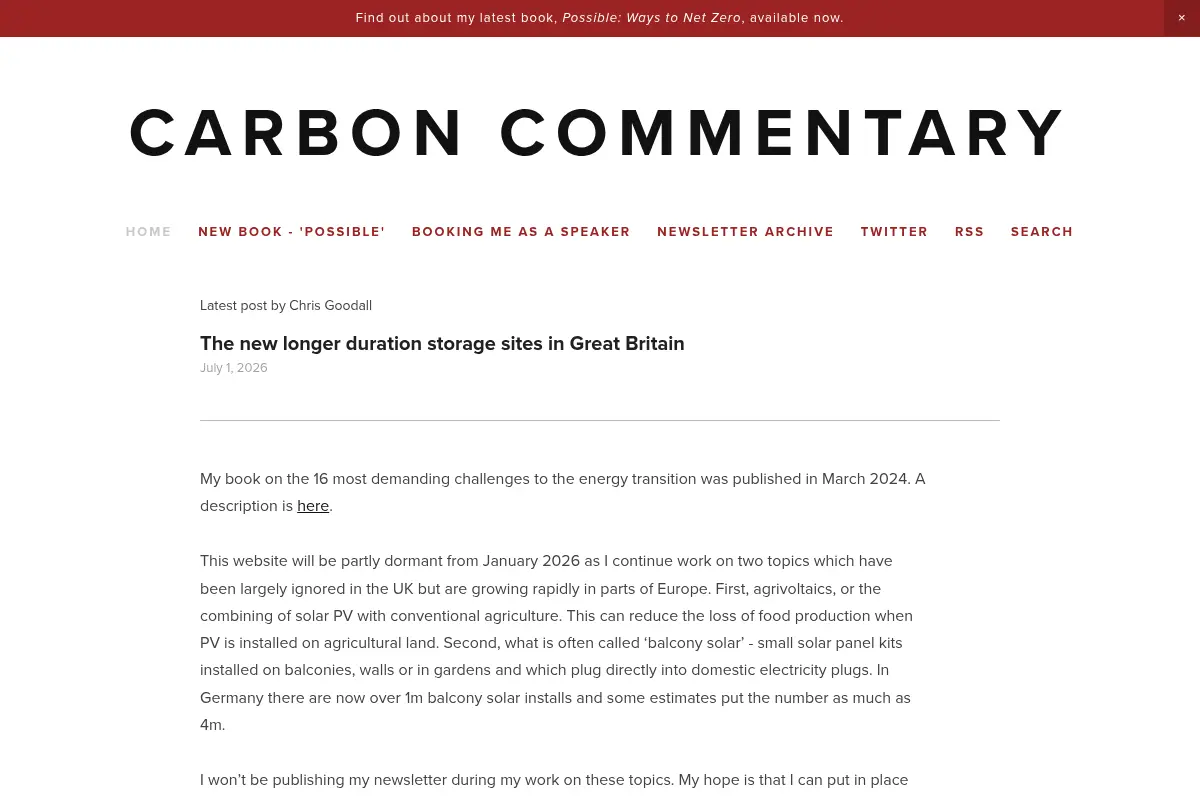 Carbon Commentary