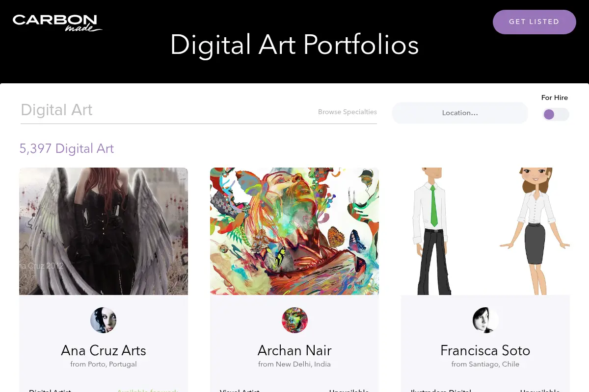 Digital Art Portfolios - Carbonmade