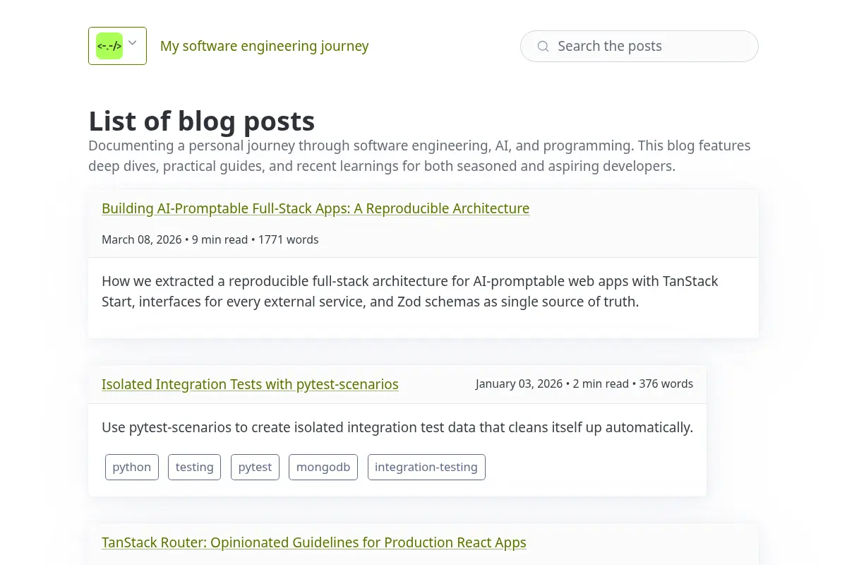 My software engineering journey