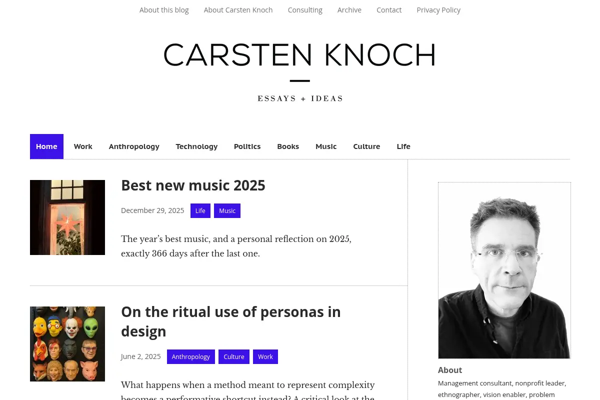carsten knoch: essays + ideas