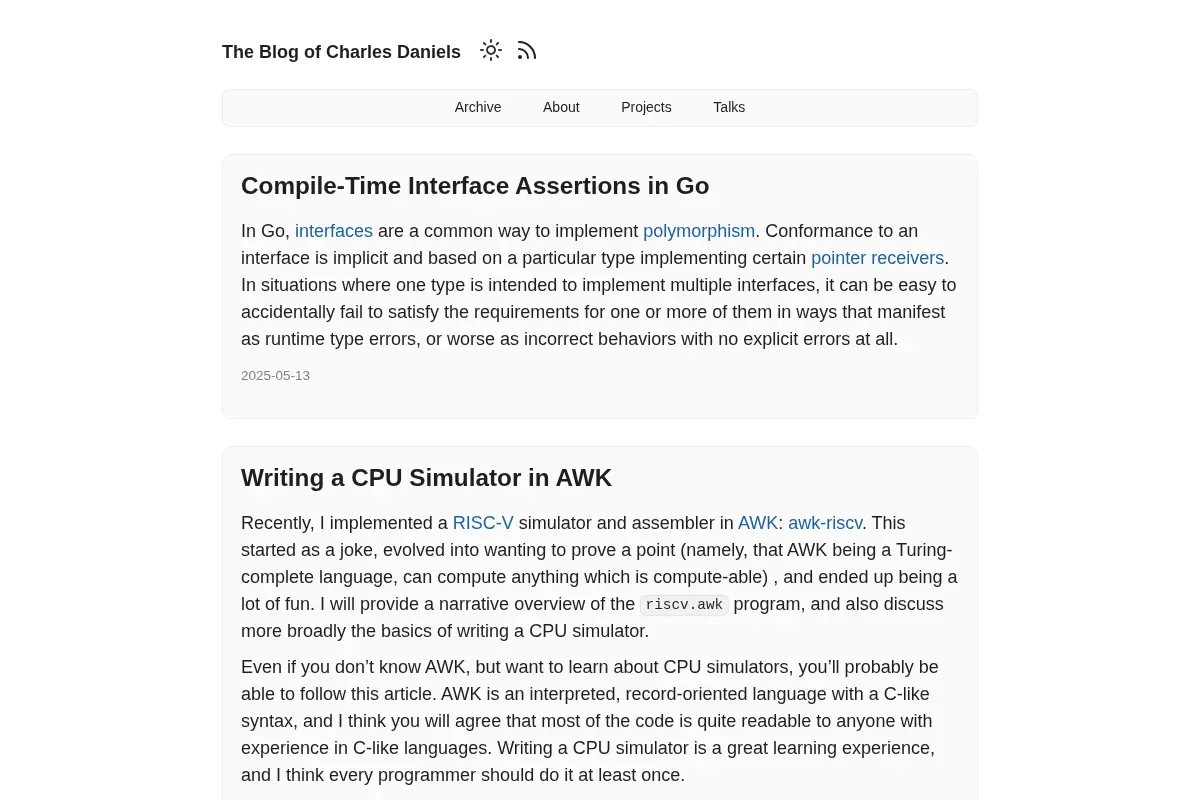 The Blog of Charles Daniels
