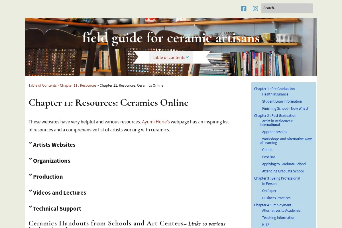 Chapter 11: Resources: Ceramics Online - Field Guide for Ceramic Artisans