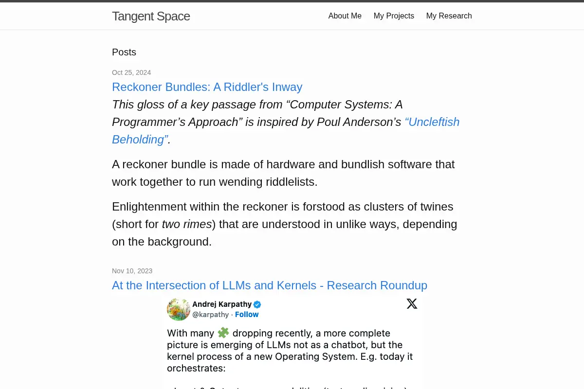 Tangent Space