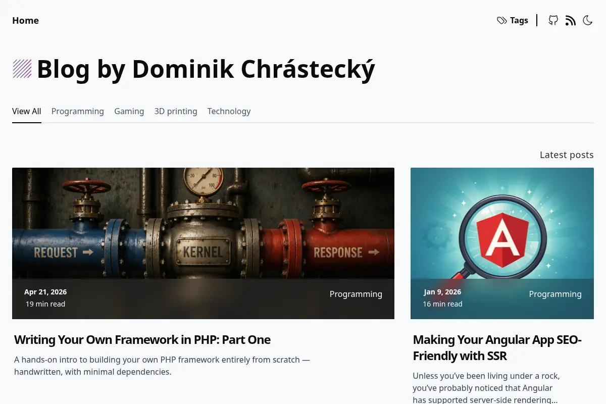 Blog by Dominik Chrástecký