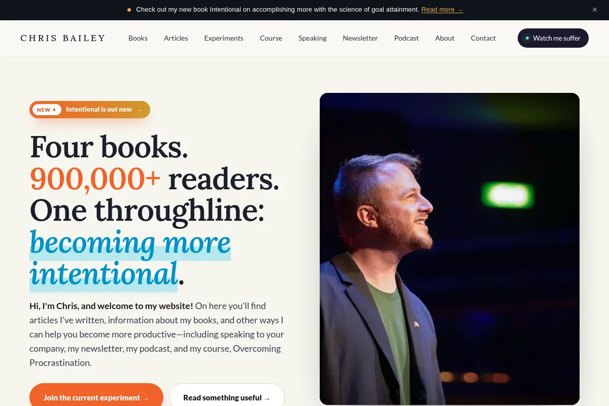 Chris Bailey — Author, Speaker, Productivity Expert