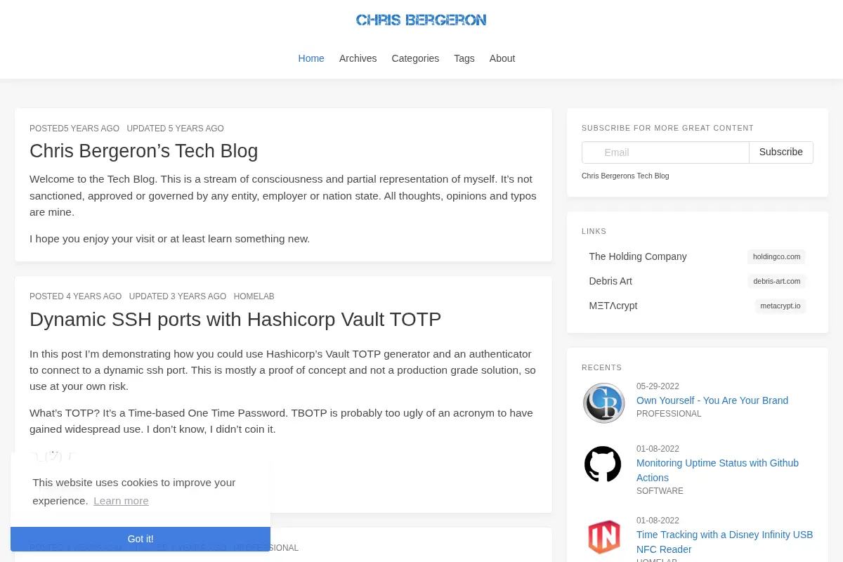 Chris Bergeron's Tech Blog