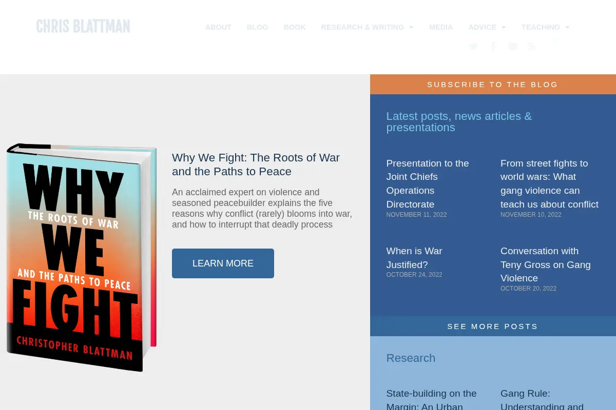 Chris Blattman – International development, economics, politics, and policy
