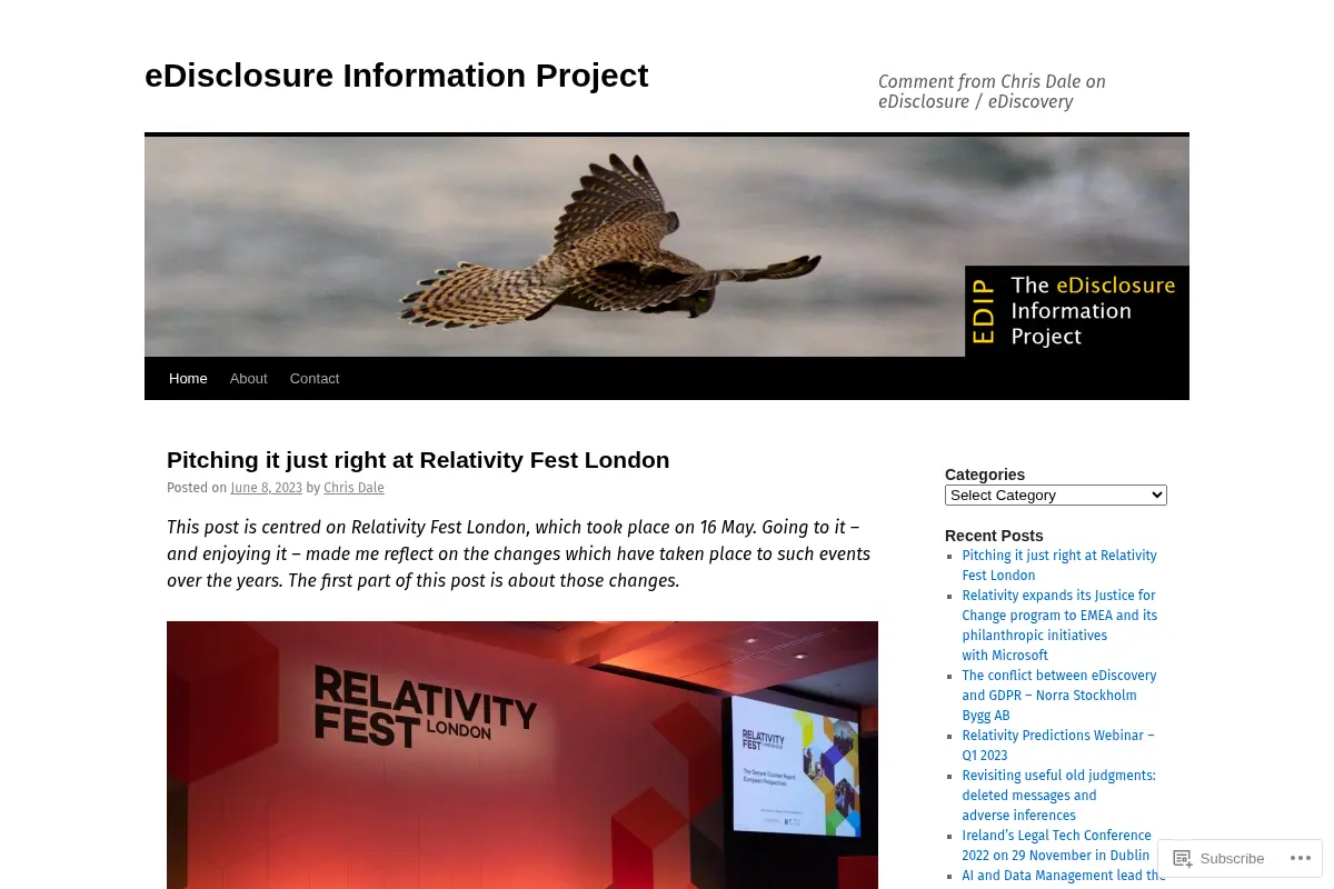 Chris Dale's eDisclosure Blog
