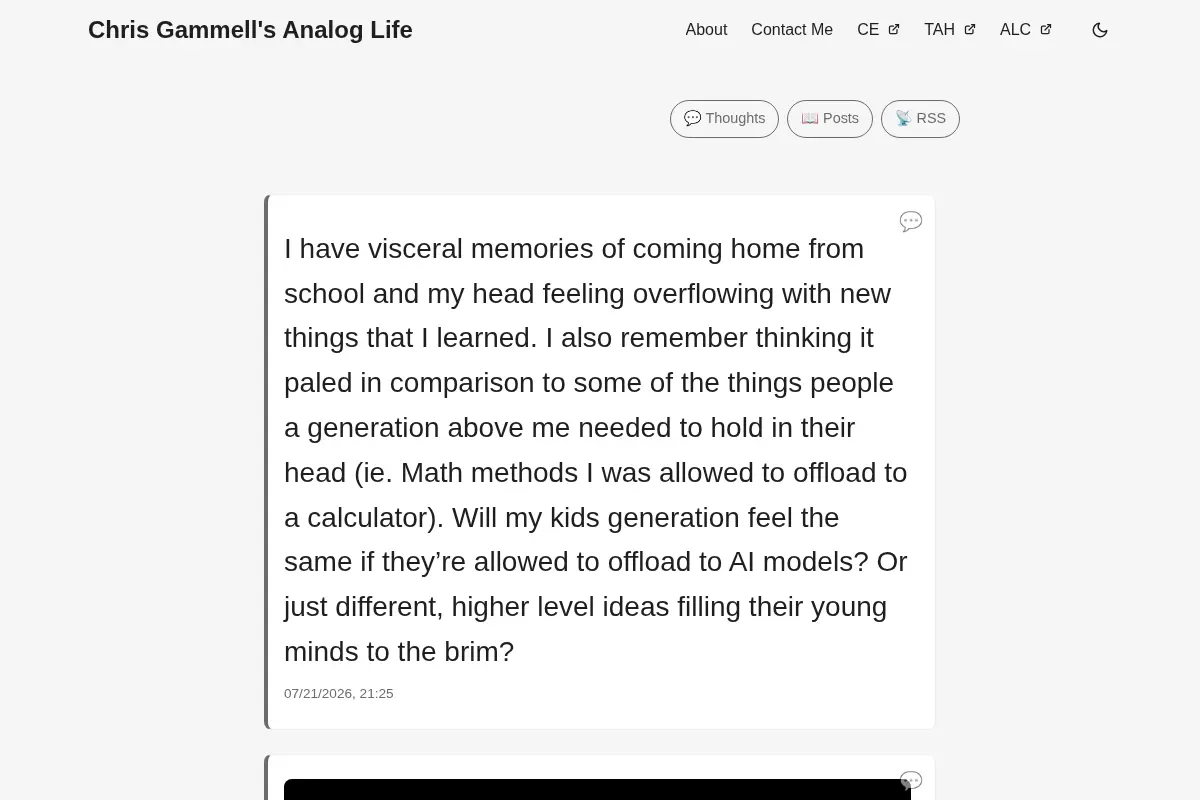 Chris Gammell's Analog Life