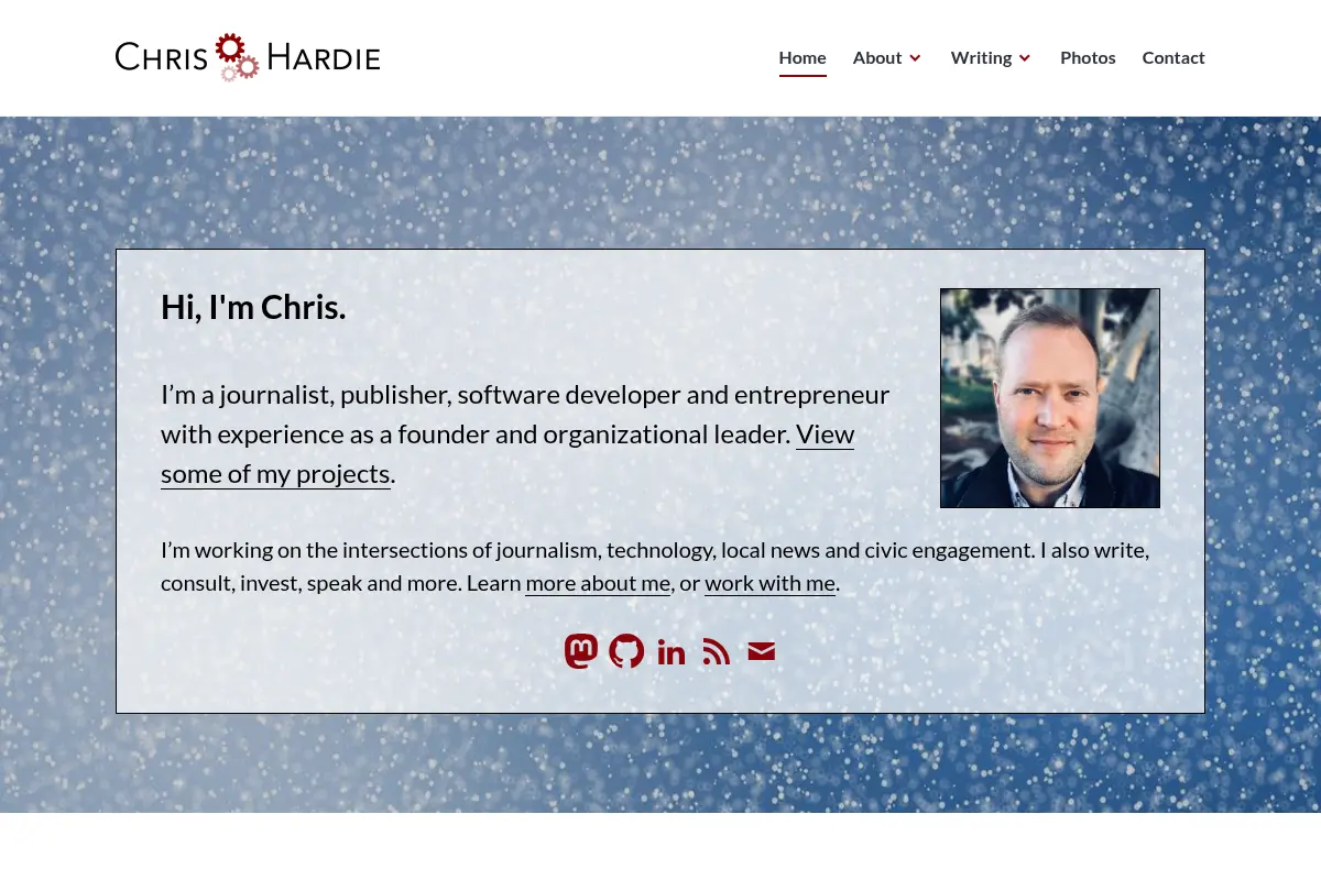 Chris Hardie - journalist, software developer, open web advocate