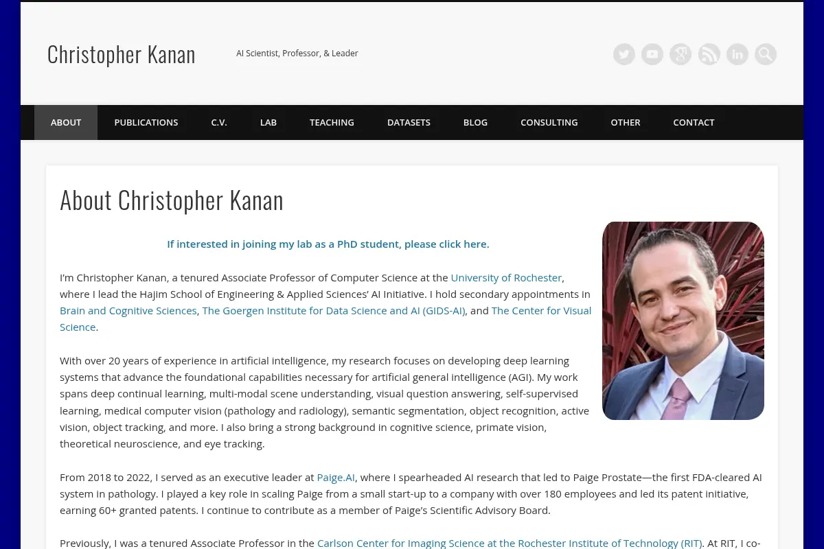 Chris Kanan - AI Scientist & Professor