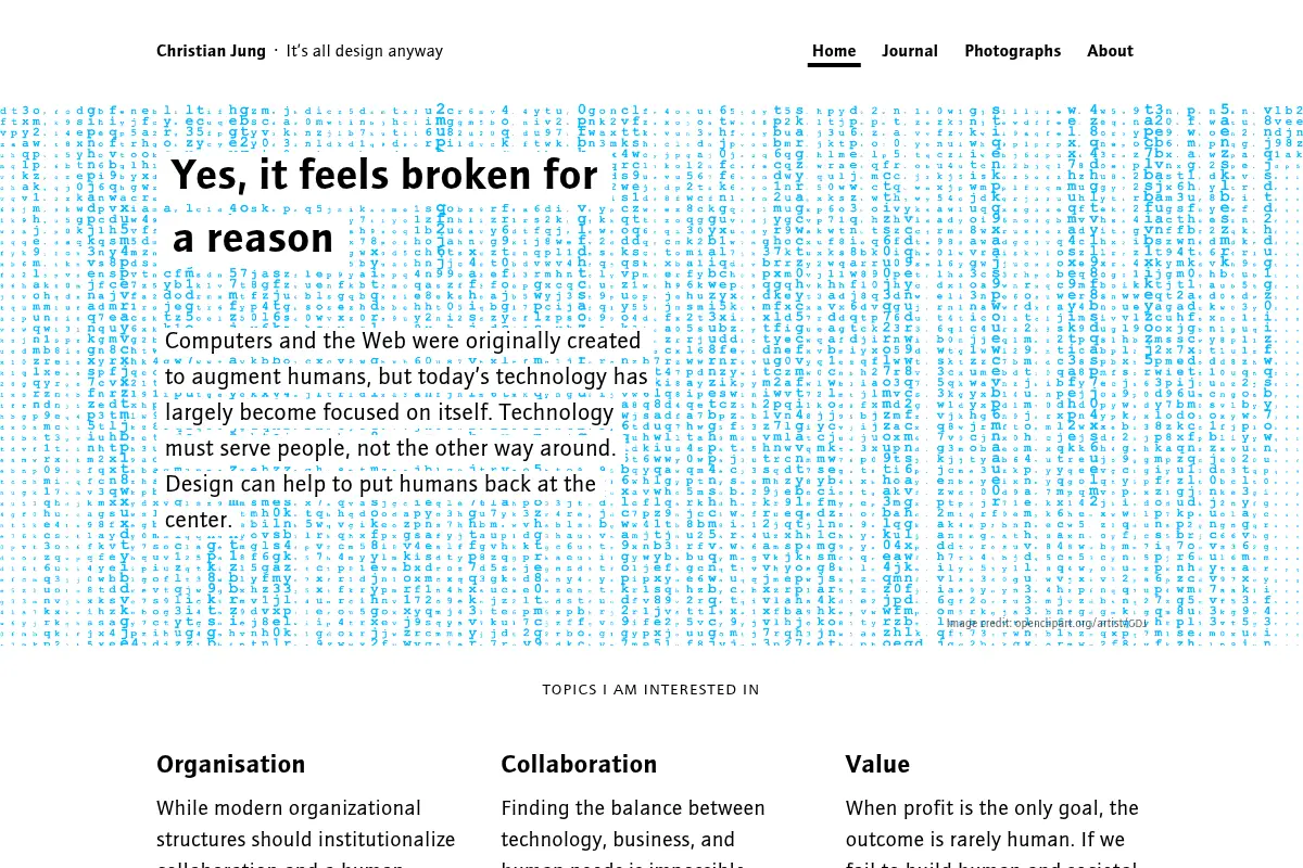 Yes, it feels broken for a reason · Christian Jung