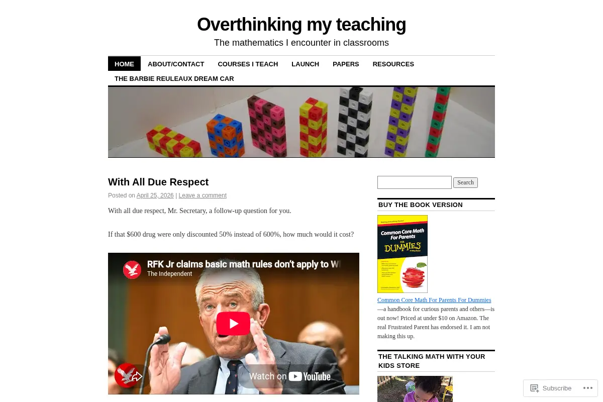 Overthinking my teaching