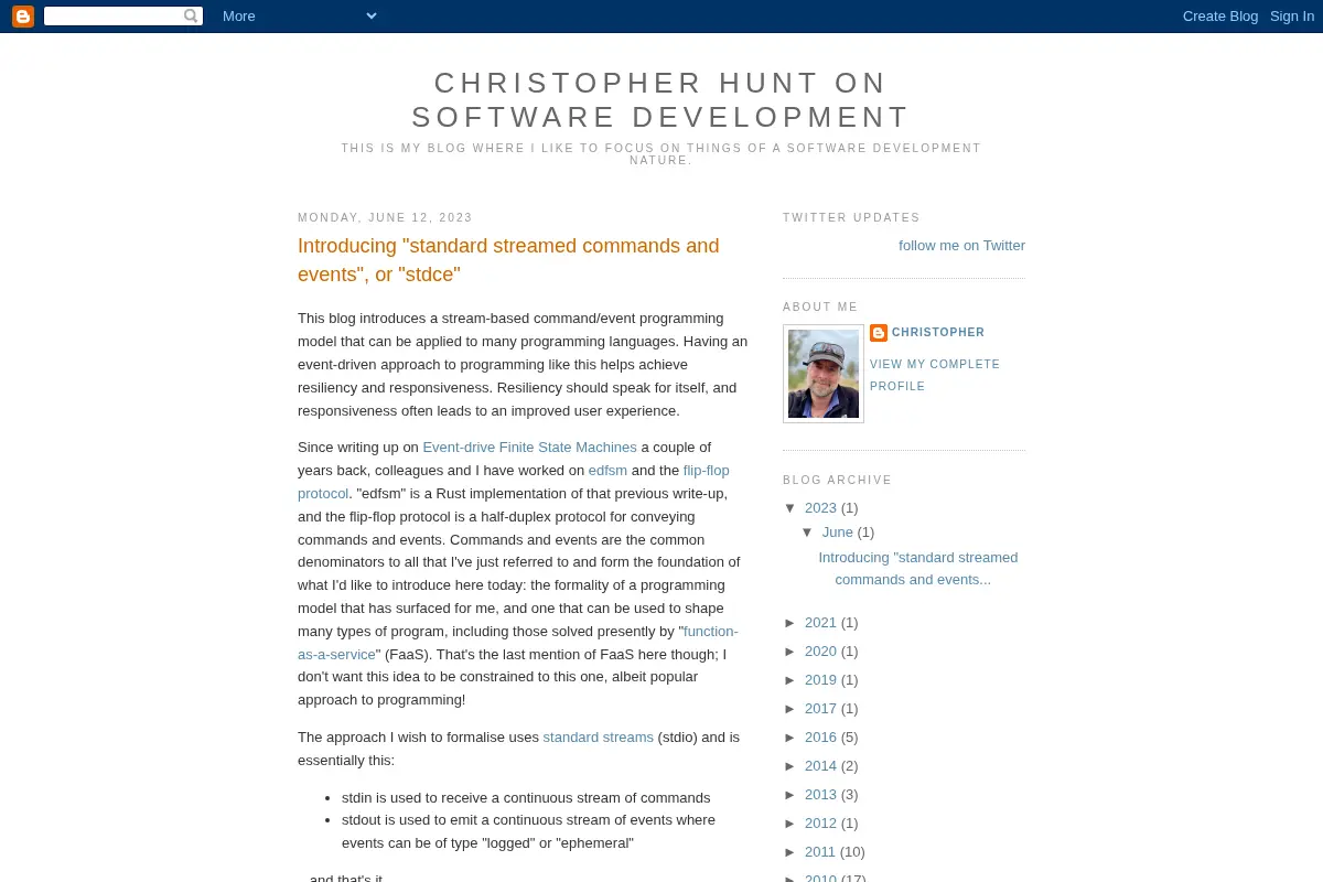 Christopher Hunt on Software Development