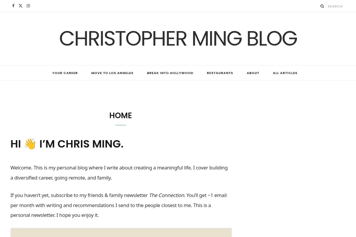 Christopher Ming Blog