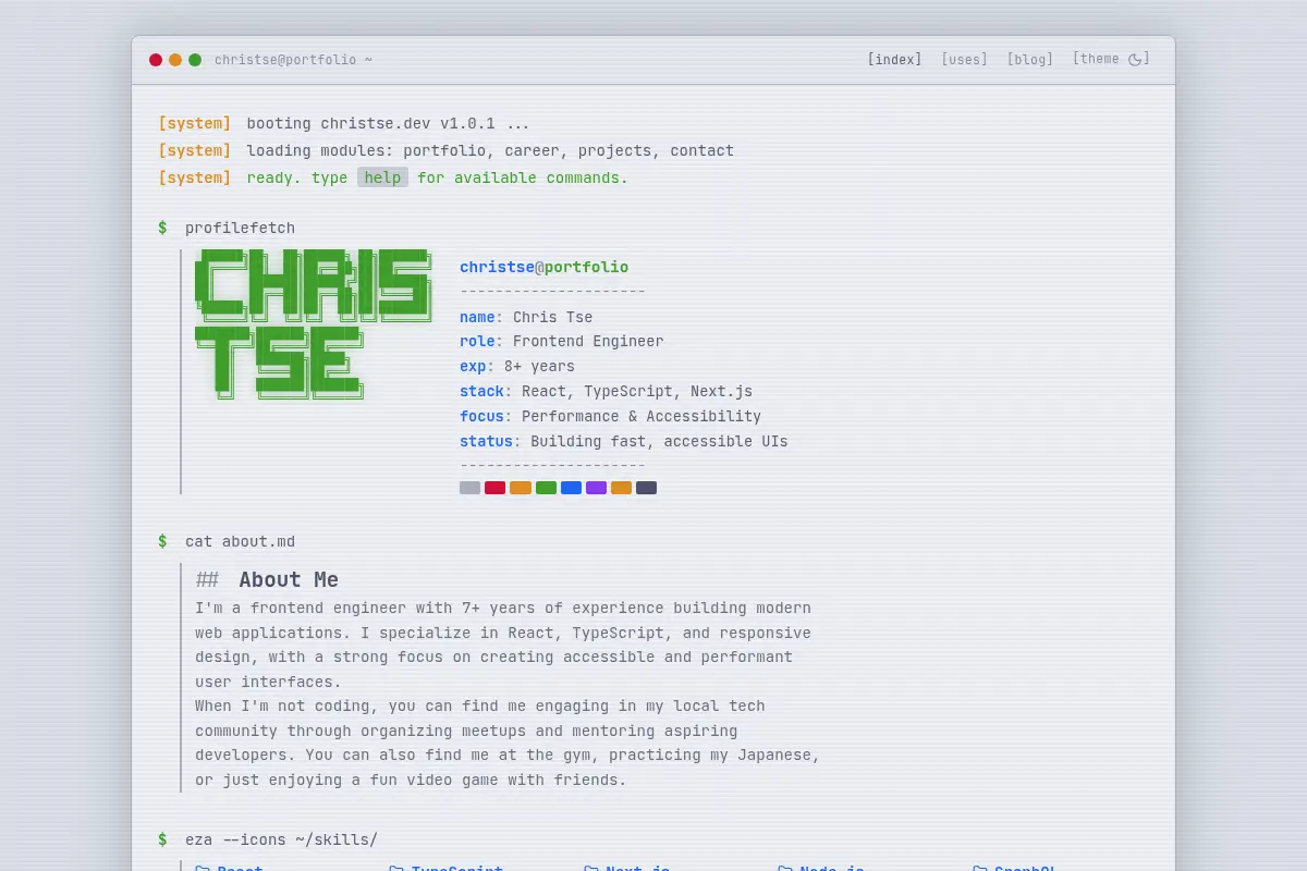 Chris Tse - Frontend Engineer