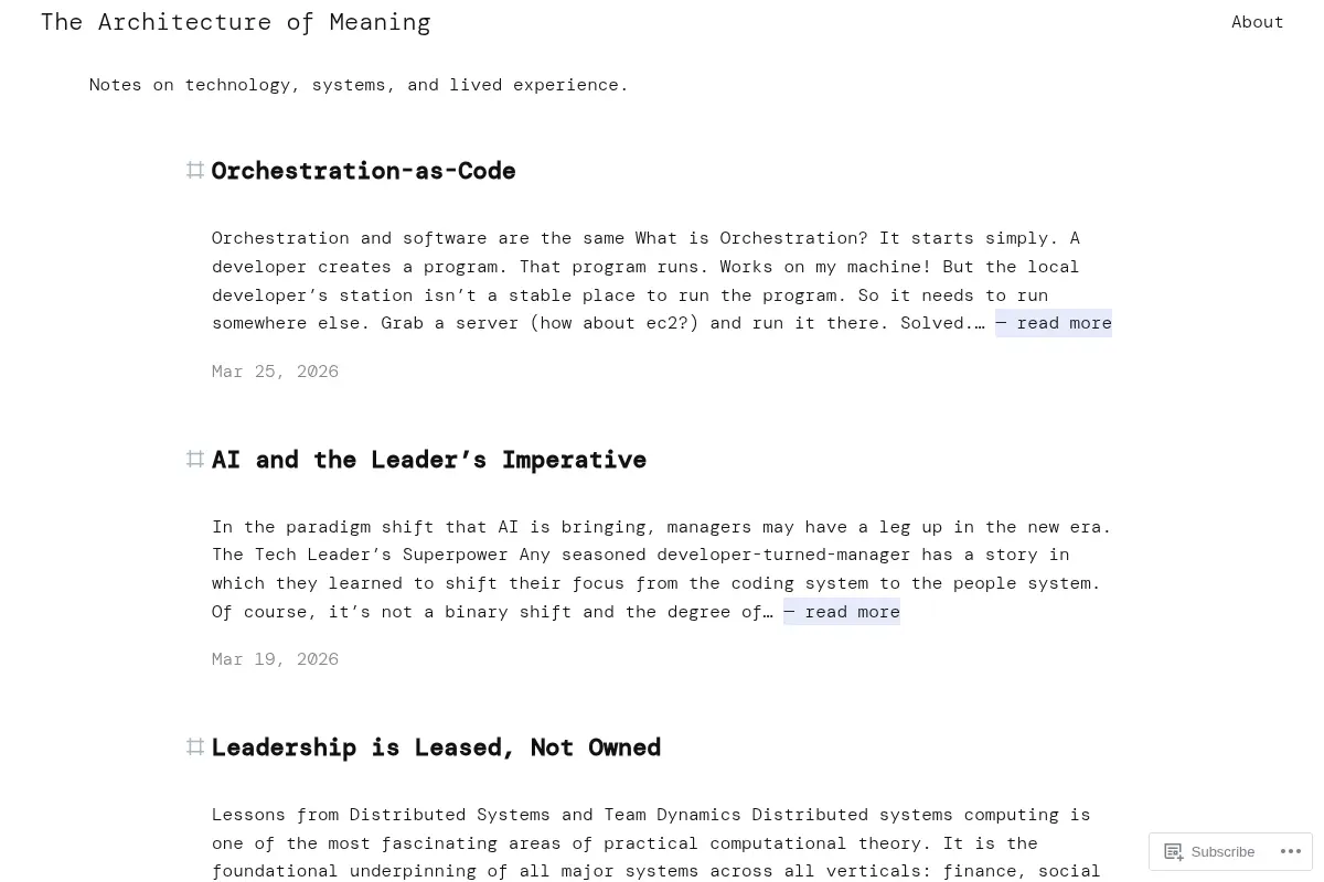 The Architecture of Meaning – Reflections on systems and the human experience