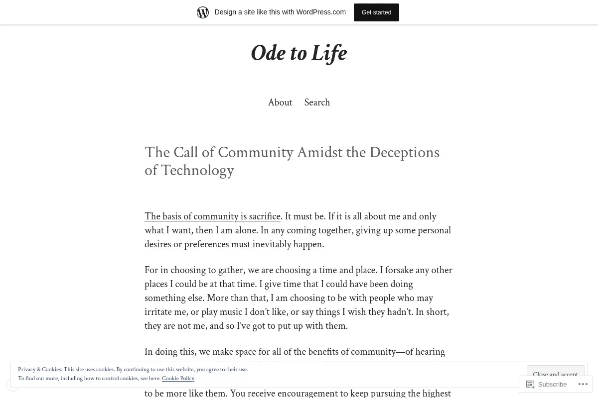 Ode to Life – My blog