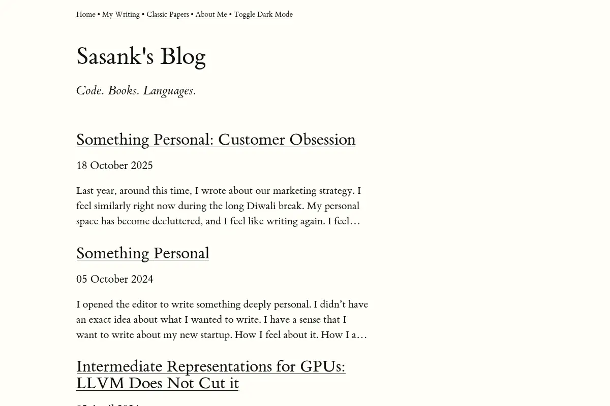 Sasank's Blog
