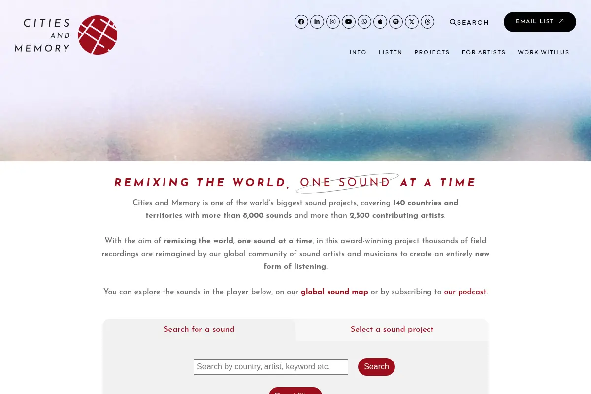Cities and Memory - global sound map, field recording and sound art