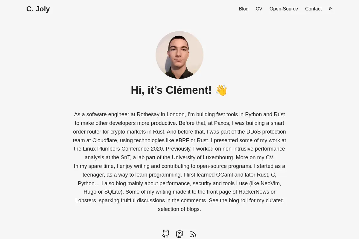 Clément Joly – Open-Source, Rust & SQLite