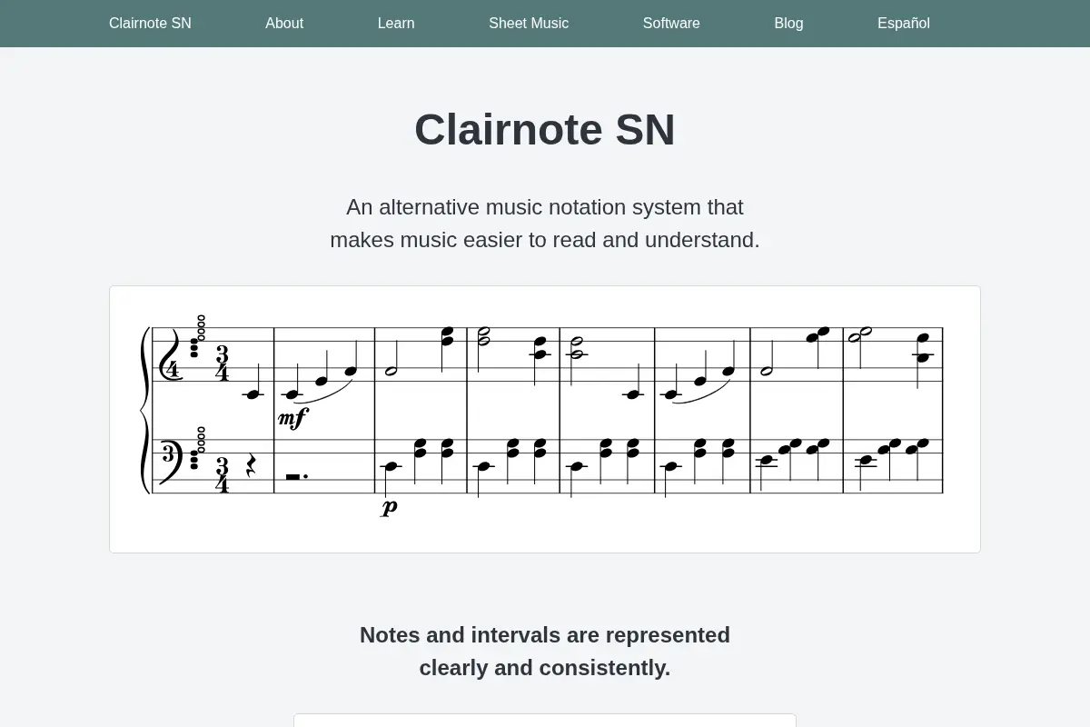 Clairnote SN Music Notation