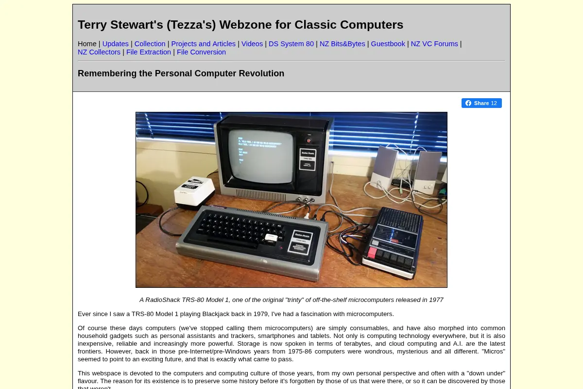 Terry Stewart's (Tezza's) Webzone for Classic Computers