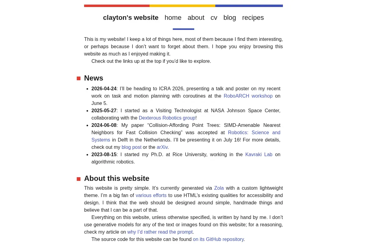 Clayton's Website