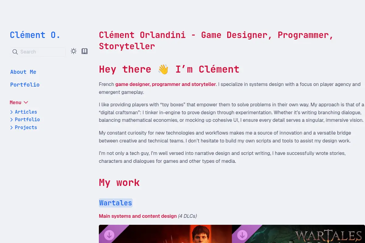 Clément Orlandini - Game Designer, Programmer, Storyteller