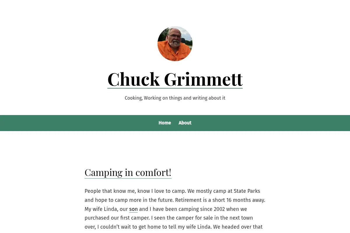 Chuck Grimmett – Cooking, Working on things and writing about it