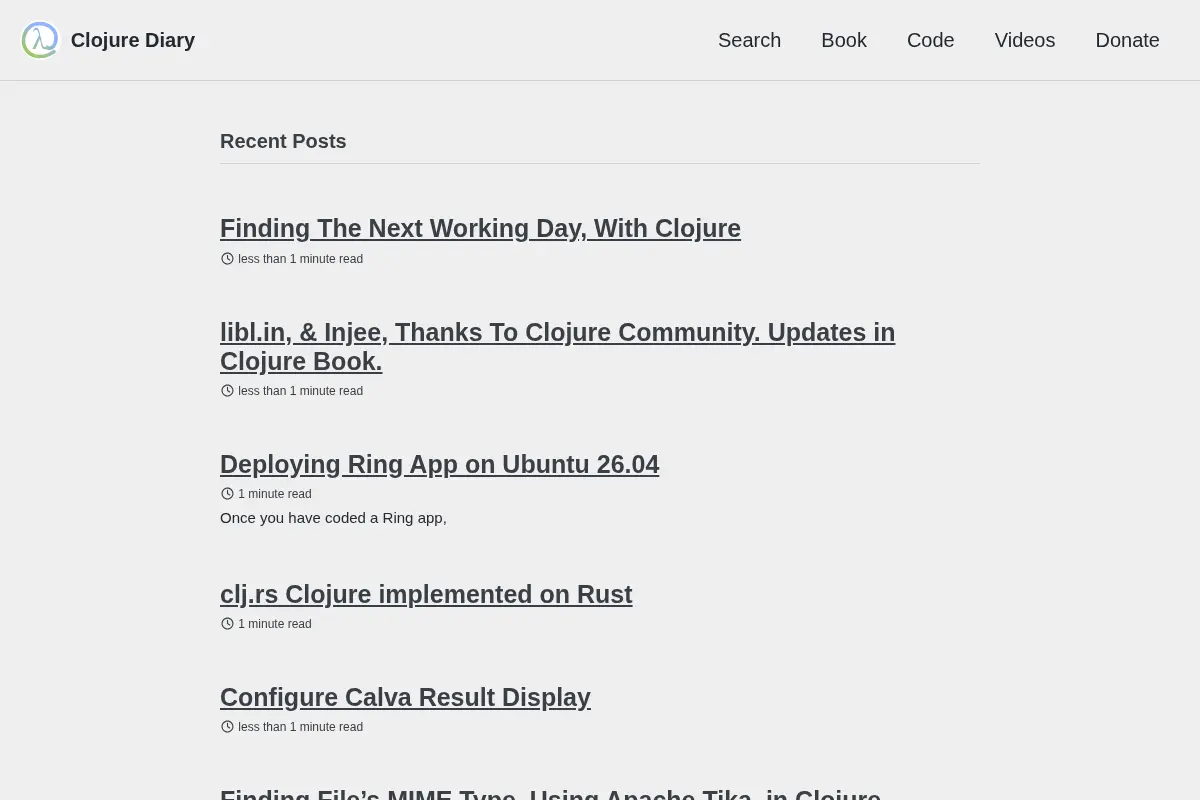 Clojure Diary