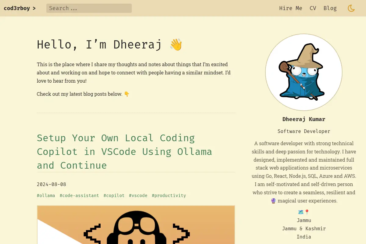 Dheeraj Kumar — Software Developer